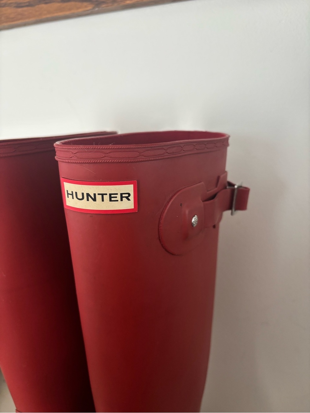 Hunter Women's Original Tall Rain Boots - Military Red Size 10 - Picture 3 of 9